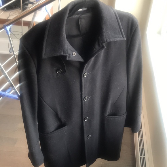 Men’s Black Premium Wool Winter Coat - Mexx Size Medium - Picture 3 of 6
